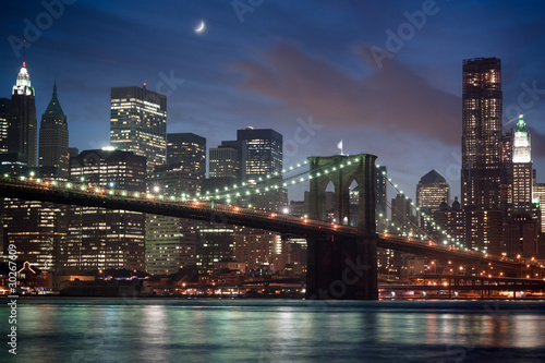 Brooklyn Bridge at night © redswept