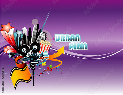 vector city movie illustration
