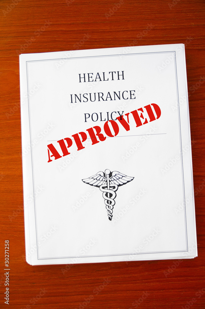 Fototapeta premium a health insurance policy, wth 