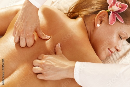 Closeup of deep tissue massage