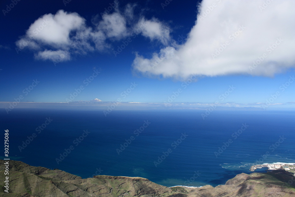 panoramic view of Tenerife from Gran Canaria