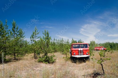 Fototapeta Naklejka Na Ścianę i Meble -  two fire trucks