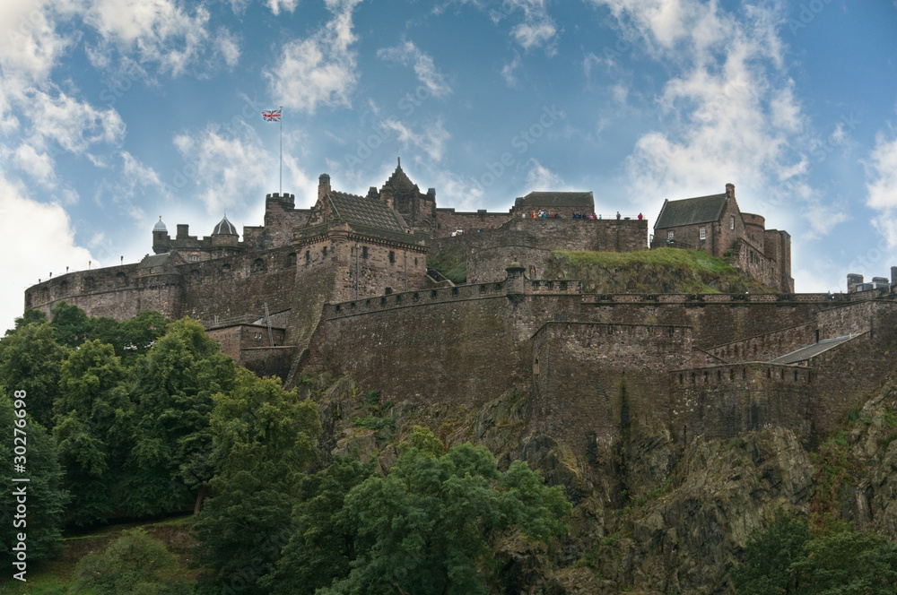 Edinburgh castle in Scotland on a clear sunny day