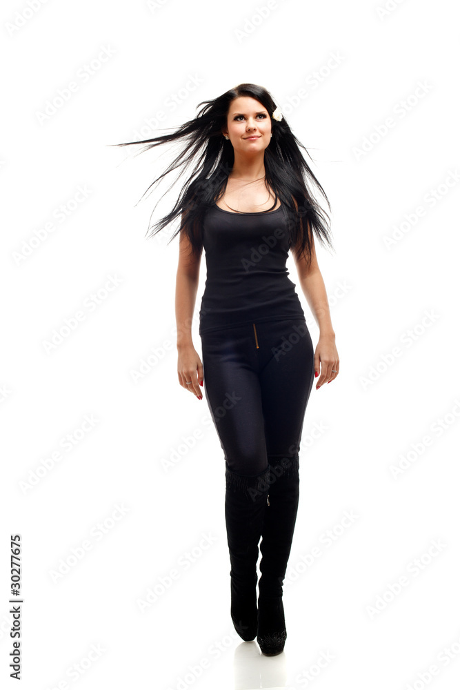 Fototapeta premium Young woman steps