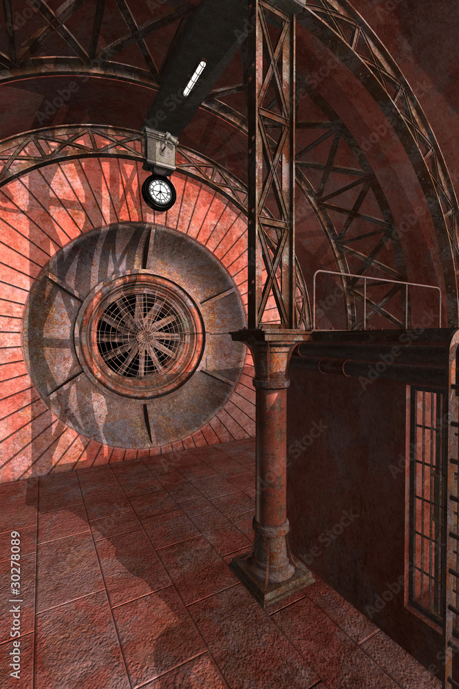 Obraz premium Empty technical room. 3D rendering with clipping path and