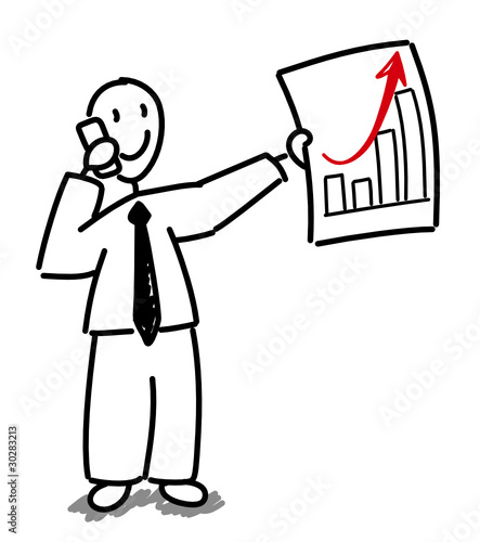 Homme d'affaire satisfait de la croissance