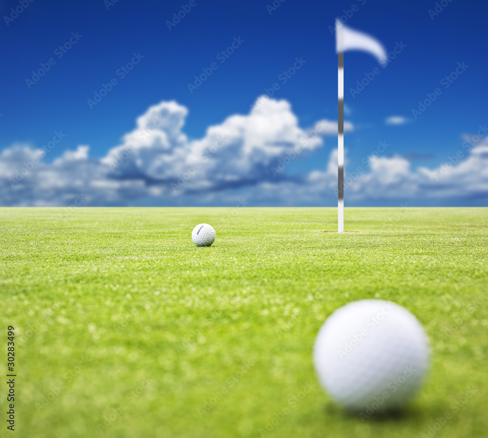 Fototapeta premium Golf course with balls