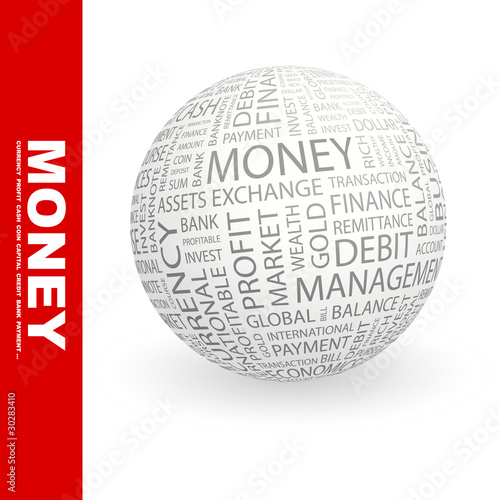 MONEY. Vector word cloud illustration.