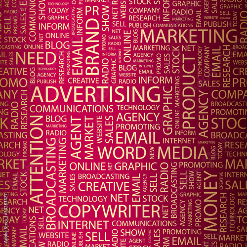 ADVERTISING. Wordcloud vector illustration.