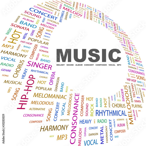 MUSIC. Word collage on white background. #30283839