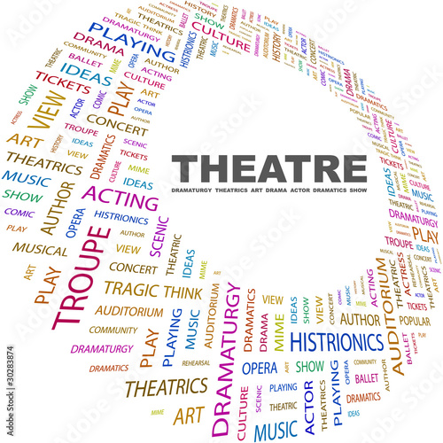 THEATRE. Word collage on white background.