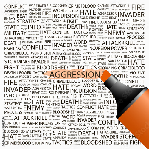 AGGRESSION. Highlighter over different association terms.