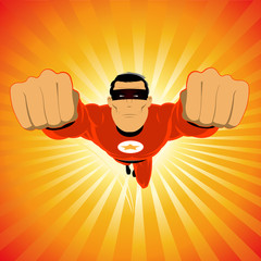 Stickers Superhelden Superheld in kleurrijke stripstijl  © benchart