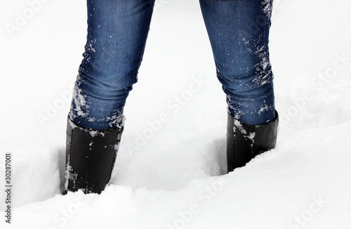 Girl's legs in snow