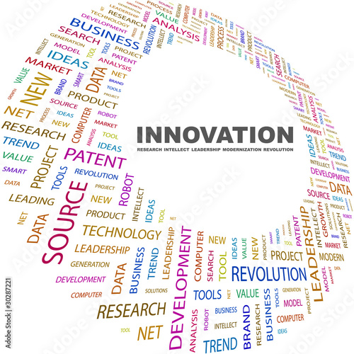 INNOVATION. Word collage on white background.