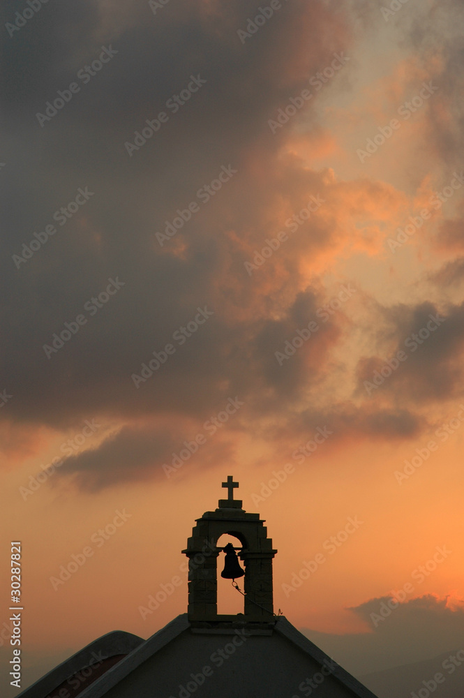 Kapelle auf Kreta bei Sonnenaufgang