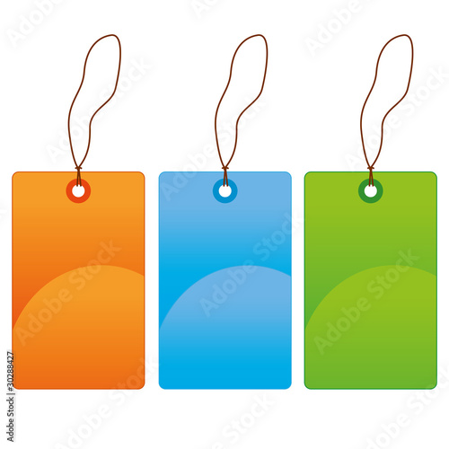 étiquettes colorées, vecteur
