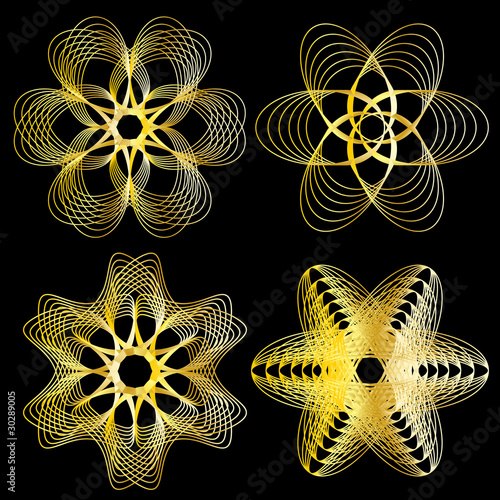 Beautiful golden ornament collection