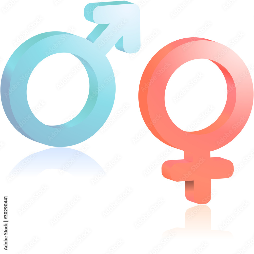 Male and female symbol. 3d vector illustration. Male and female symbol. 3d vector illustration.