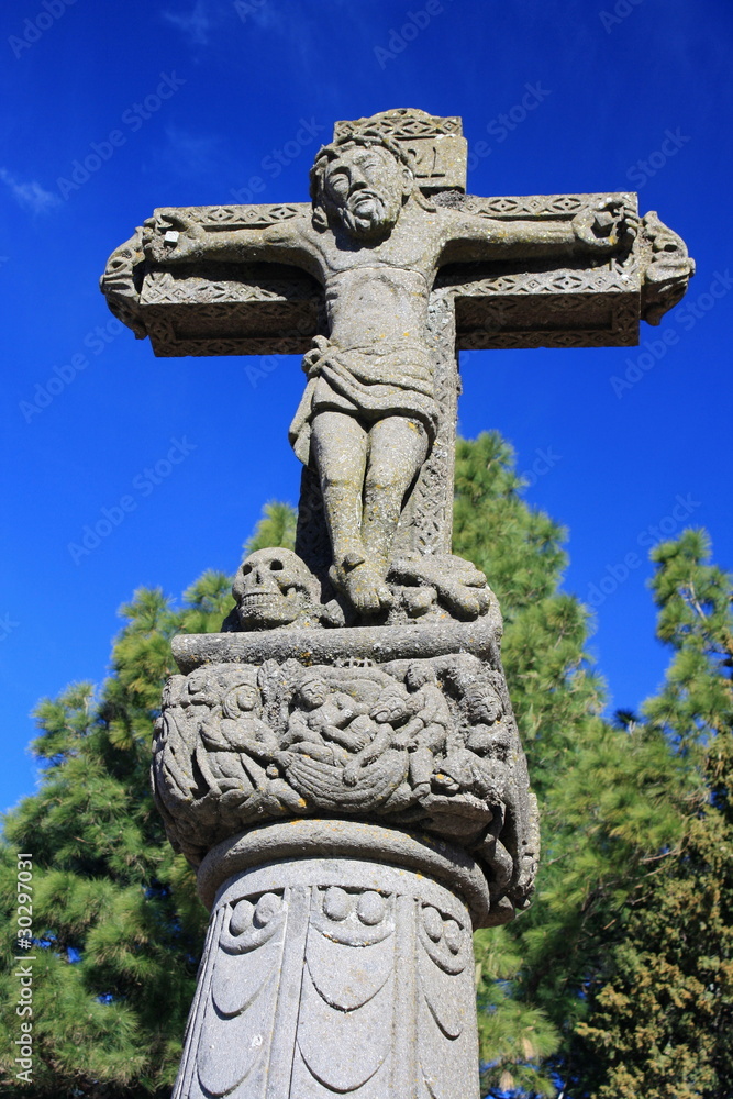 stone cross in Tejeda village - Gran Canaria