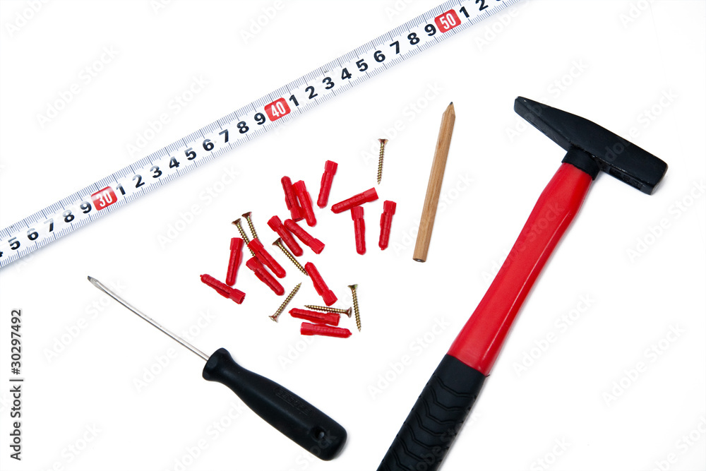 set of tools isolated on white background set of tools isolated on white background