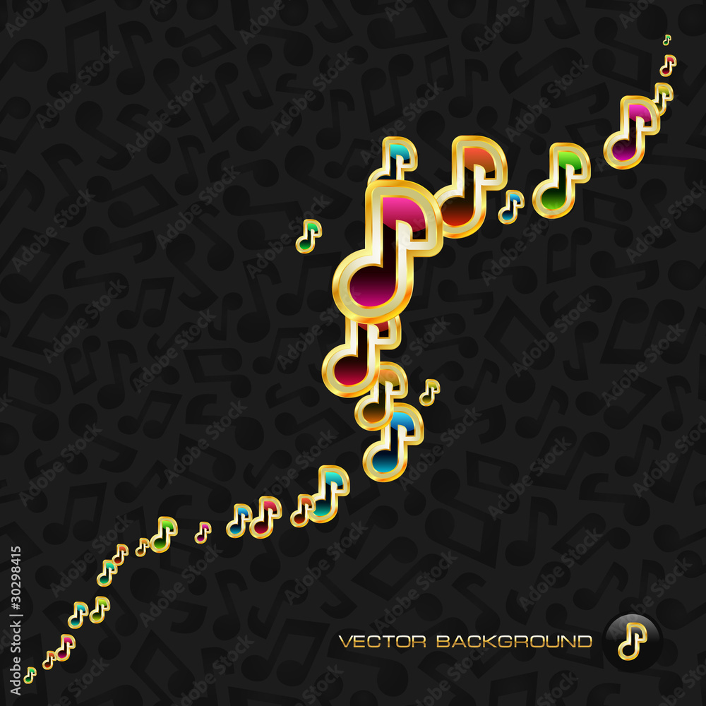 Vector abstract background with note mix. Vector abstract background with note mix.