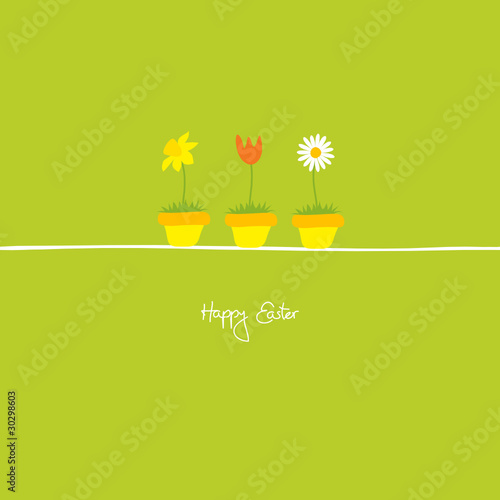 Daffodil, Tulip & Daisy Easter Card