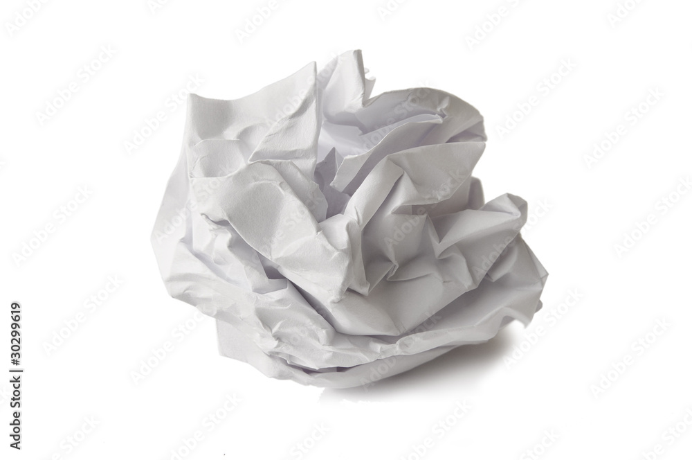 Crumpled paper isolated on white Crumpled paper isolated on white