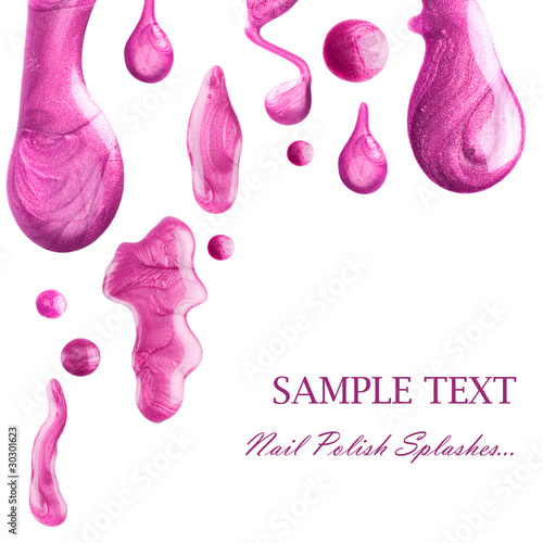 Nail Polish Splashes isolated on white