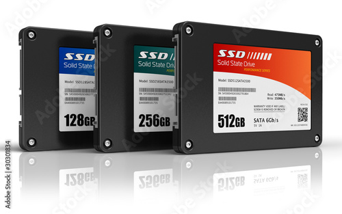 Set of solid state drives (SSD) photo
