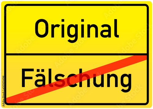 Verkehrsschild Fälschung/Original