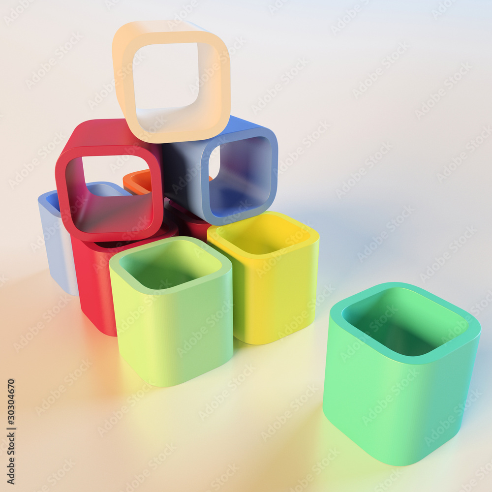 Toy blocks isolated on white background Toy blocks isolated on white background