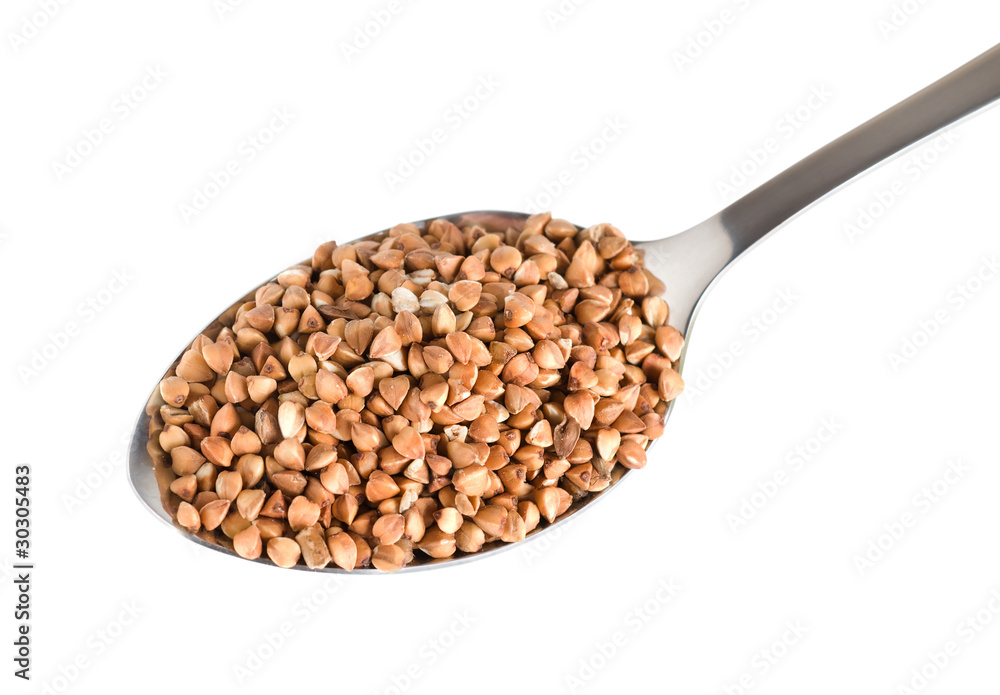 Buckwheat in a spoon Buckwheat in a spoon