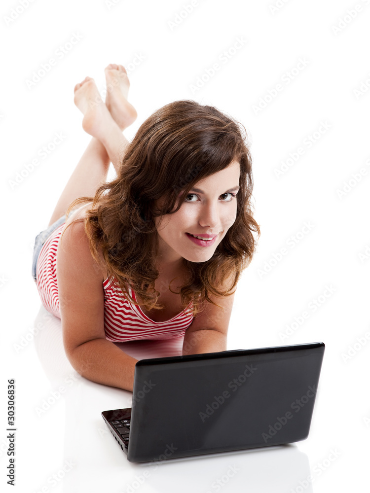 Working on a laptop Working on a laptop
