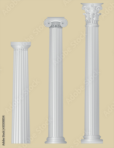 Greek columns with details