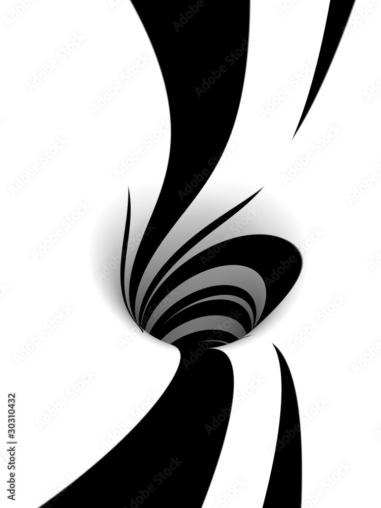 Fototapeta premium Abstrakcjonistyczna czarny i biały spirala