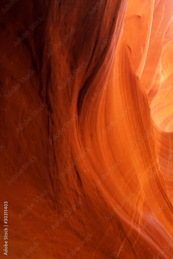 Red rock formations in antelope canyon