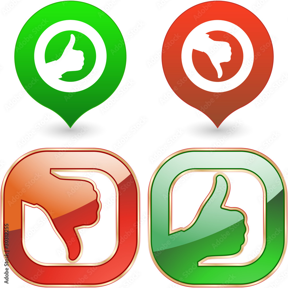 Thumbs up. Set of design elements. Thumbs up. Set of design elements.