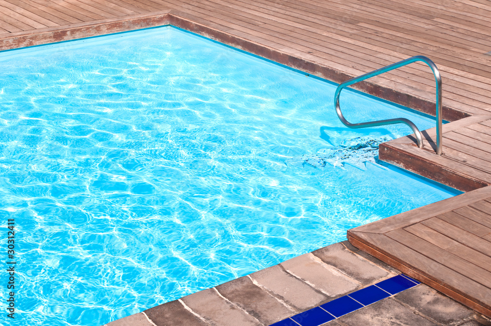 Pool side with shiny water texture