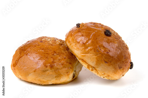 Two rolls with raisins