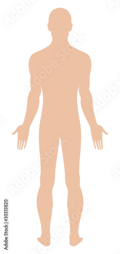 Naked standing man (back view)