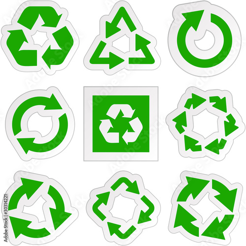 Recycle symbol. Vector set.