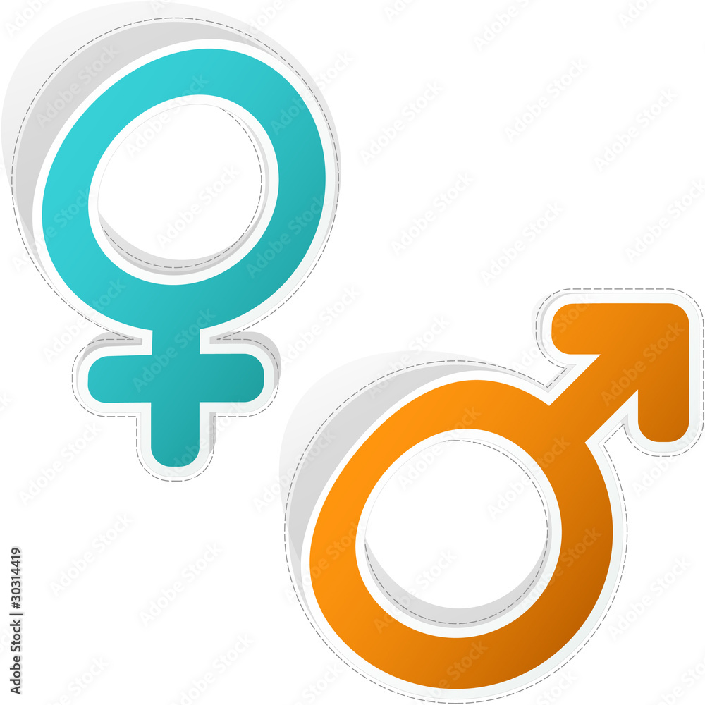 Male and female stickers. Male and female stickers.