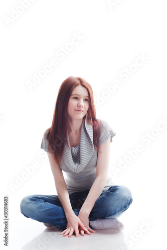 sitting girl