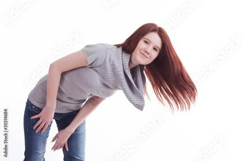 girl bent over