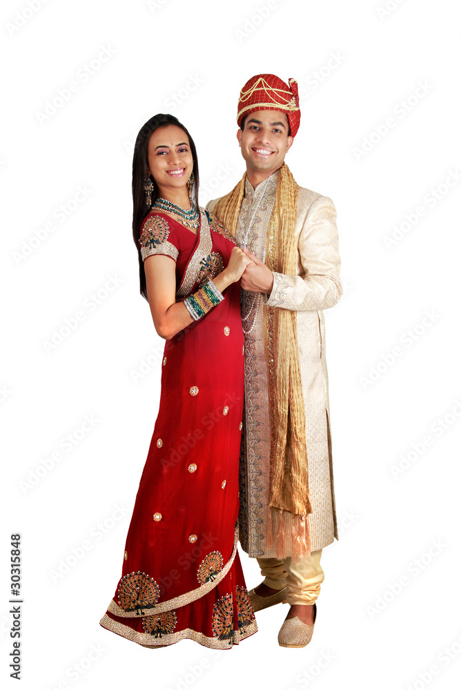 Indian couple in traditional wear.