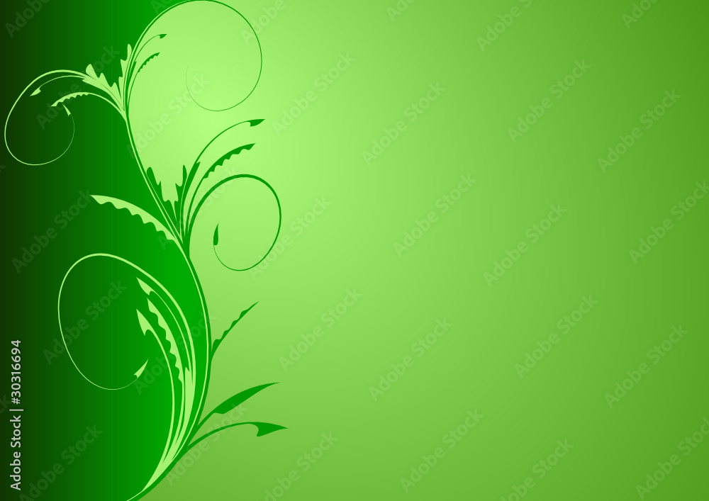 green floral background