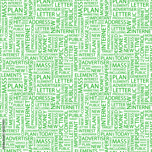 ADVERTISING. Seamless vector pattern with word cloud.