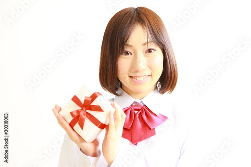high scool girl with a gift/プレゼントを持つ女子高生 © jedi-master