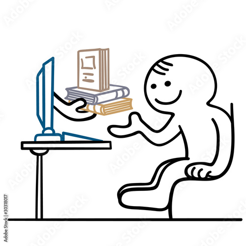 figur kauft bücher im internet